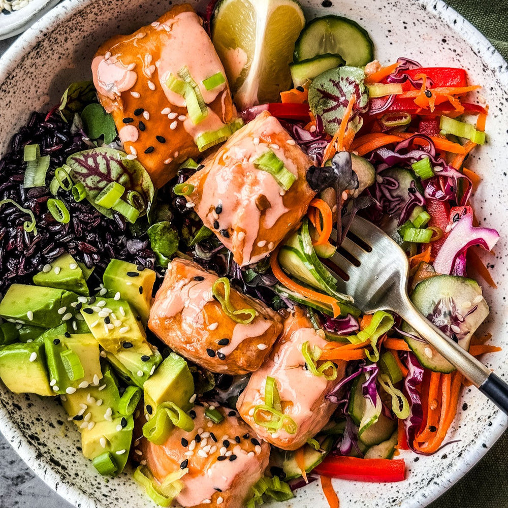 Healthy Salmon Trout Salad Bowl